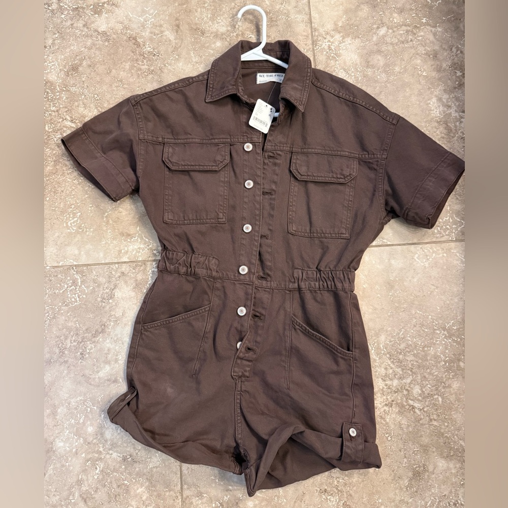 Free people We The Free Chocolate Button-Up Top